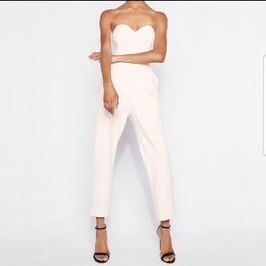 Express winter white sleeveless jumpsuit